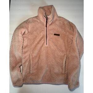 Columbia Fleece Pullover Jacket Pink Sherpa 1/4 Zip Womens XS Cozy